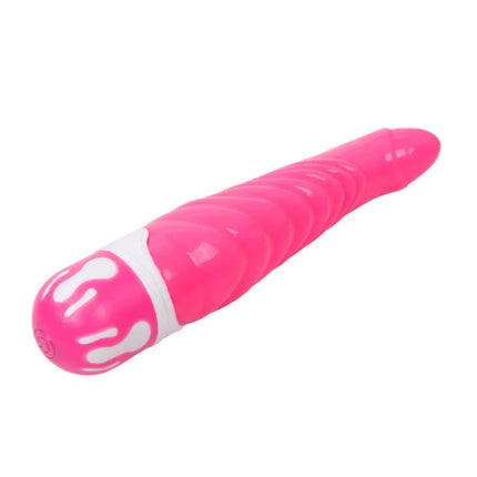 Rosa silikon vibrator mit weißem swirl-design am runden ende baile g-spot 21 8 cm