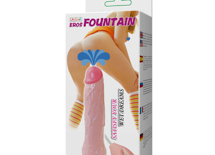 Baile eros realistische ejakulator penis in pink mit strukturierter oberfläche und blauem wassersprühdesign