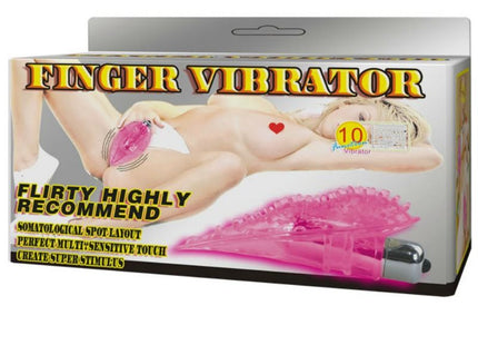 Baile fingervibrator stimulierendes massagert in rosa transparenter kunststoff mit metallischer silberspitze