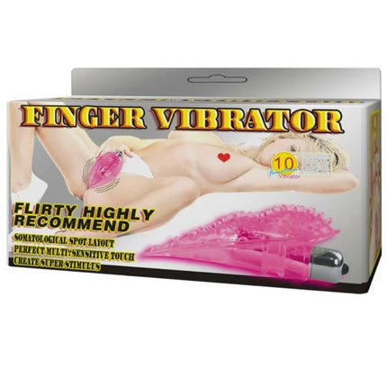 Baile fingervibrator stimulierendes massagert in rosa transparenter kunststoff mit metallischer silberspitze