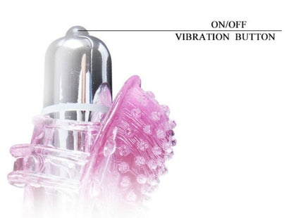 Baile fingertipvibrator in pink und transparent aus silikon mit silbernem metallknopf zur stimulierenden massage