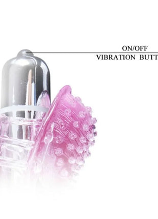 Baile fingertipvibrator in pink und transparent aus silikon mit silbernem metallknopf zur stimulierenden massage