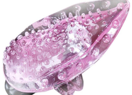 Baile fingervibrator stimulierendes massagert rosa translucent silikon mit blasenstruktur und grauer basis