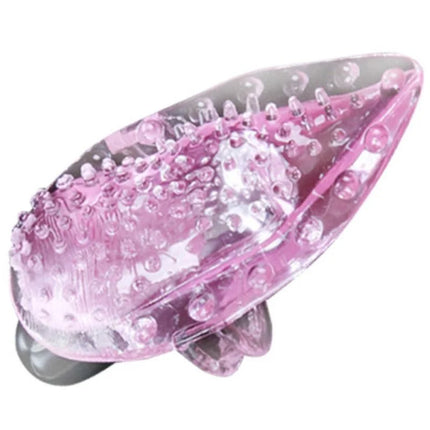 Baile fingervibrator stimulierendes massagert rosa translucent silikon mit blasenstruktur und grauer basis