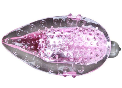 Baile fingervibrator aus pinkem und klarem silikon mit texturierter blasenoberfläche für stimulierende massage