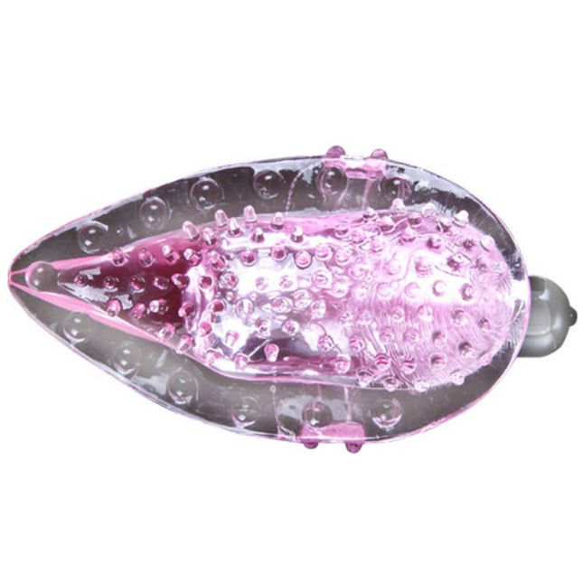 Baile fingervibrator aus pinkem und klarem silikon mit texturierter blasenoberfläche für stimulierende massage