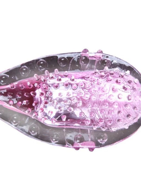 Baile fingervibrator aus pinkem und klarem silikon mit texturierter blasenoberfläche für stimulierende massage