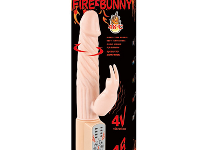 Baile fire bunny rotator mit feuersystem 4v vibrations- und rotationsspielzeug mit pfirsichfarbener strukturierter shaft und handförmiger basis