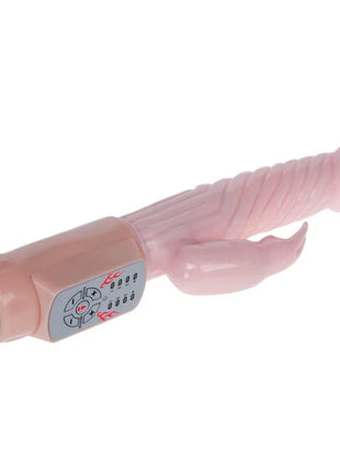 Pink silikon vibrierender baile fire bunny rotator mit feuersystem und bedienfeld mit flammendekor und richtungstasten