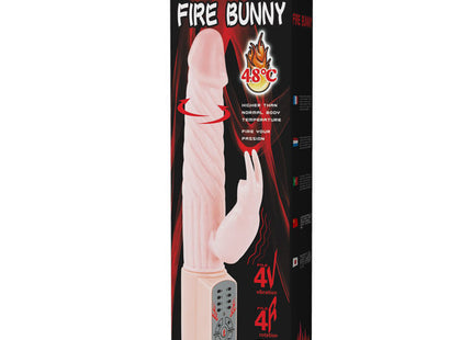 Pink silikon feuerschein vibrator mit strukturiertem, verdrehtem schaft und bedienfeld am boden von baile