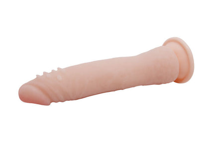 Pink silikon dildo mit texturierten rillen und rundem grund, baile fit realistischer tpr-wirbeltier 20.1 cm