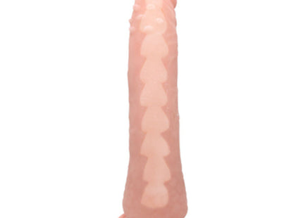 Pink silikon dildo mit strukturierten rillen und abgerundetem boden aus TPR von baile 20,1 cm