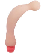 Beige silikon flexi vibe sensual rückenvibrator 22 cm mit rosa basis und gebogener form