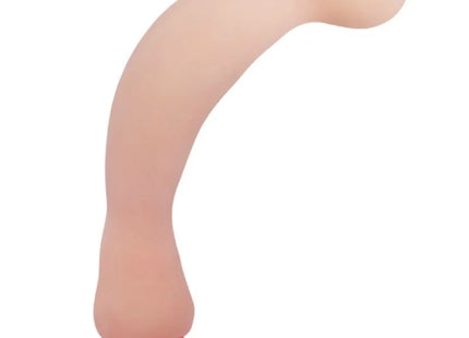 Beige silikon flexi vibe sensual rückenvibrator 22 cm mit rosa basis und gebogener form