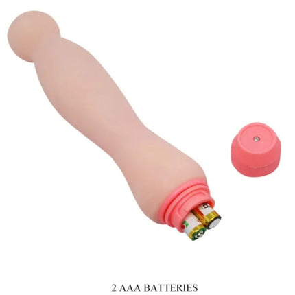 Pink silikon vibrators mit abnehmbarem kappe und zwei aaa batterien bakcseite des baile flexi vibe sensual rückenvibrators 22 cm