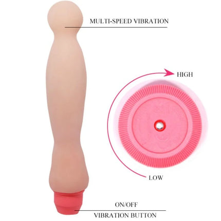 Rosa silikon vibrator flexi vibe sensual rückenvibrator 22 cm mit rundem griff und mehrstufiger vibration