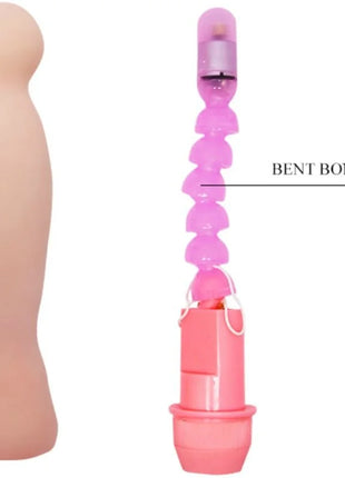 Pink silikon vibrierer mit flexiblem segmentdesign und einem glatten hautfarbenen finish für sinnliche massage