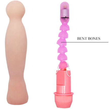 Pink silikon vibrierer mit flexiblem segmentdesign und einem glatten hautfarbenen finish für sinnliche massage
