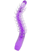 Baile flexi vibe sensual spine biegbare vibrierdildo flieder 23 5 cm lila transparenter plastik mit weißen flammenförmigen vorsprüngen