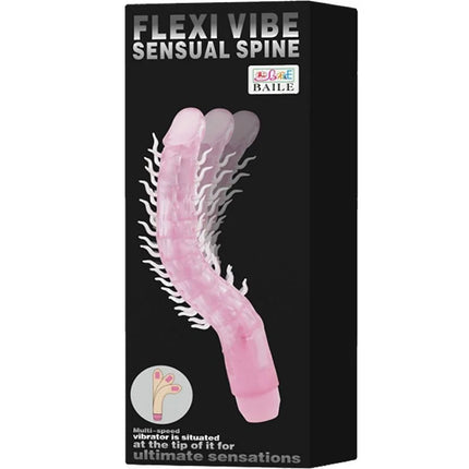 Baile flexi vibe sensual spine biegbare vibrierdildo flieder 23 5 cm pink translucent mit mehrstufigem motor am spitzenende