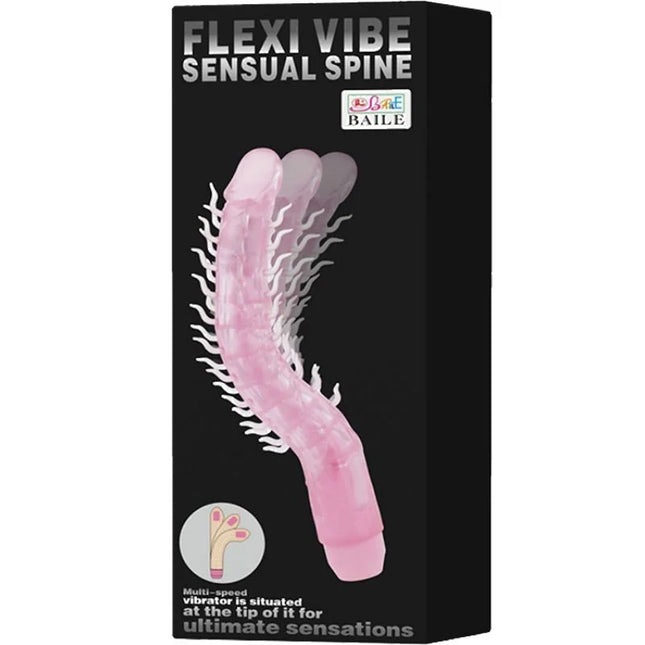 Baile flexi vibe sensual spine biegbare vibrierdildo flieder 23 5 cm pink translucent mit mehrstufigem motor am spitzenende