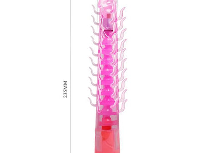 Baile flexi vibe sensual spine biegsamer vibrierdildo aus durchsichtigem pinkem plastik mit gebogenen zinken 23,5 cm