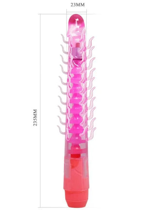 Baile flexi vibe sensual spine biegsamer vibrierdildo aus durchsichtigem pinkem plastik mit gebogenen zinken 23,5 cm