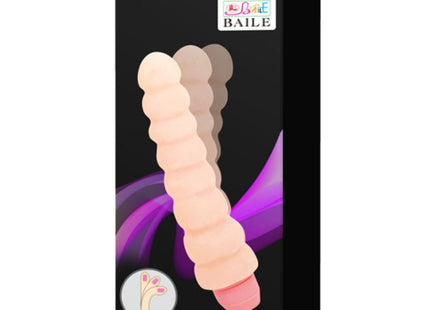 Beige flexi vibe sensual spine silikon vibrator von baile mit pinker spitze und mehrstufiger vibration 19 cm lang