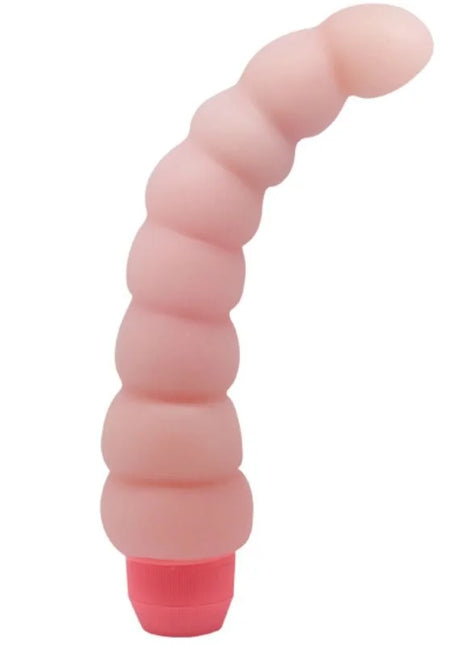 Rosafarbener baile flexi vibe sensual spine flexibler vibrator aus silikon mit segmentiertem körper und roter basis