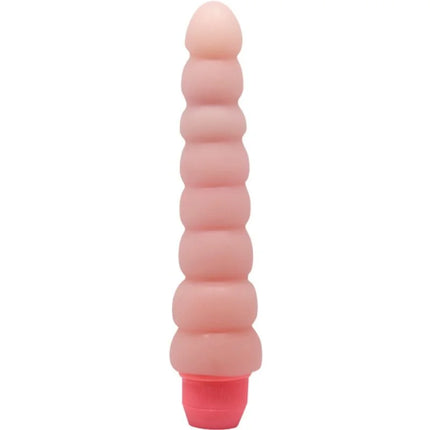Pink silikon dildo mit gerippter oberfläche und leuchtend pinker basis von baile flexi vibe sensual spine flexibler vibrator 19 cm