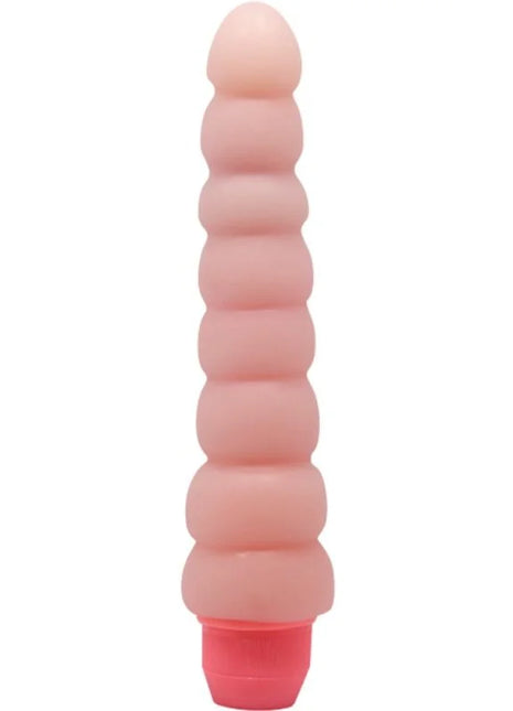 Pink silikon dildo mit gerippter oberfläche und leuchtend pinker basis von baile flexi vibe sensual spine flexibler vibrator 19 cm