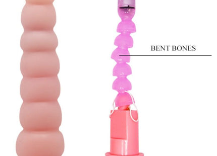 Rosa silikon vibrator mit segmentiertem, knochenartigem design und abnehmbarem akku von baile flexi vibe sensua