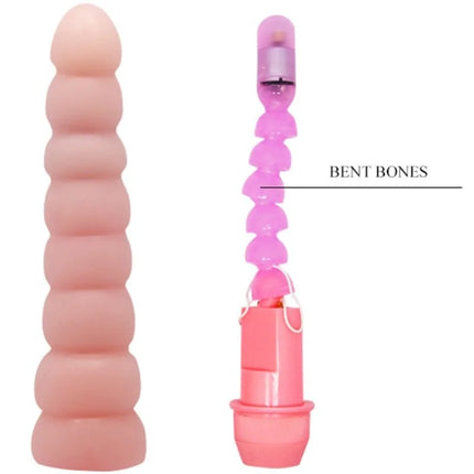 Rosa silikon vibrator mit segmentiertem, knochenartigem design und abnehmbarem akku von baile flexi vibe sensua
