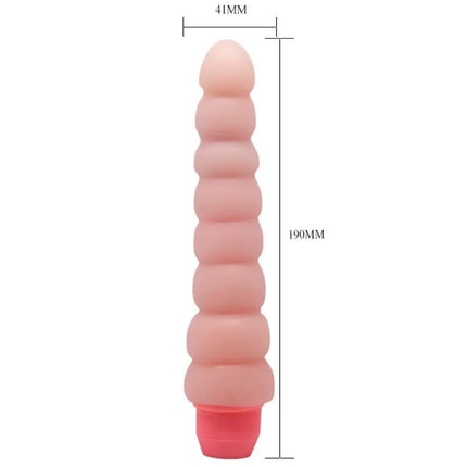 Pink silikon vibrator mit flexibler segmentierter struktur und rotem boden baile flexi vibe sensual spine 19 cm