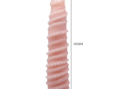 Rosafarbener silikonspiralvibrator mit roten basis 195mm lang von baile flexi vibe sensual spiralvibrator 19.5 cm