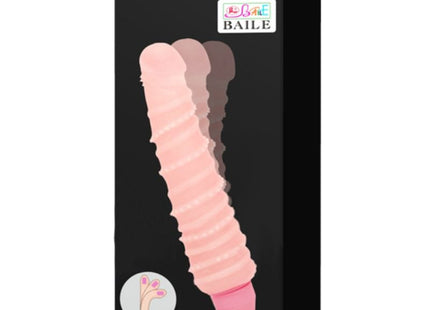 Rosa flexi vibe sensual spiralvibrator 19,5 cm mit geripptem flexiblen design und abgerundetem kopf im schwarzen verpackungskarton