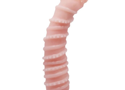 Rosa silikon vibrierendes spielzeug baile flexi vibe sensual spiralvibrator 19.5 cm mit spiralförmiger struktur und rotem sockel