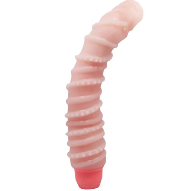 Rosa silikon vibrierendes spielzeug baile flexi vibe sensual spiralvibrator 19.5 cm mit spiralförmiger struktur und rotem sockel