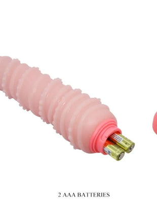Rosa silikonflexi vibe sensual spiralvibrator 19,5 cm mit strukturierten rillen und abnehmbarem deckel