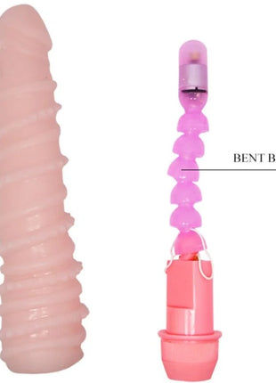Pink silikon vibrator mit segmentiertem flexiblem hals und abnehmbarem basis namens bent bones von baile flexi vibe