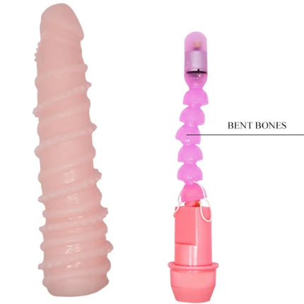 Pink silikon vibrator mit segmentiertem flexiblem hals und abnehmbarem basis namens bent bones von baile flexi vibe