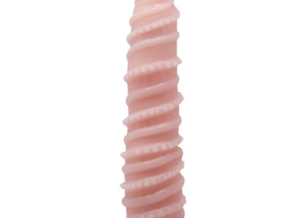 Rosa silikon dildo mit spiralförmigen rillen und rotem sockel baile flexi vibe sensual spiralvibrator 19,5 cm
