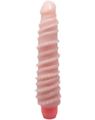 Rosa silikon dildo mit spiralförmigen rillen und rotem sockel baile flexi vibe sensual spiralvibrator 19,5 cm