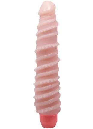 Rosa silikon dildo mit spiralförmigen rillen und rotem sockel baile flexi vibe sensual spiralvibrator 19,5 cm