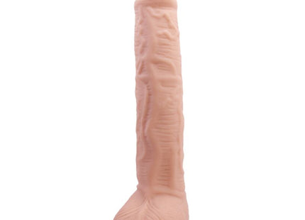 Baile flexibler realistischer dildo aus pinkem silikon mit strukturierter oberfläche und abgerundetem sockel