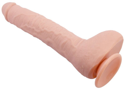 Pink silikon dildo von BAILE mit strukturierter oberfläche und abgerundetem kopf, flexibel und realistisch