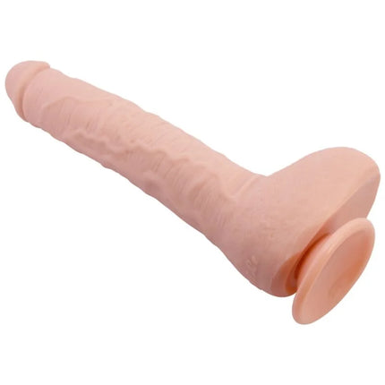 Pink silikon dildo von BAILE mit strukturierter oberfläche und abgerundetem kopf, flexibel und realistisch