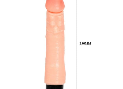 Baile flexibler realistischer vibrator 25 cm aus pinkem silikon mit schwarzer und lila basis 250 mm lang