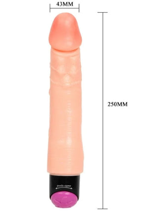 Baile flexibler realistischer vibrator 25 cm aus pinkem silikon mit schwarzer und lila basis 250 mm lang