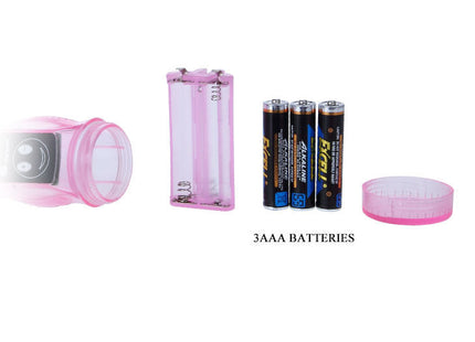Baile flexibler vibrator mit analstimulator aus rosa durchsichtigem plastik und lächelndem knopffach